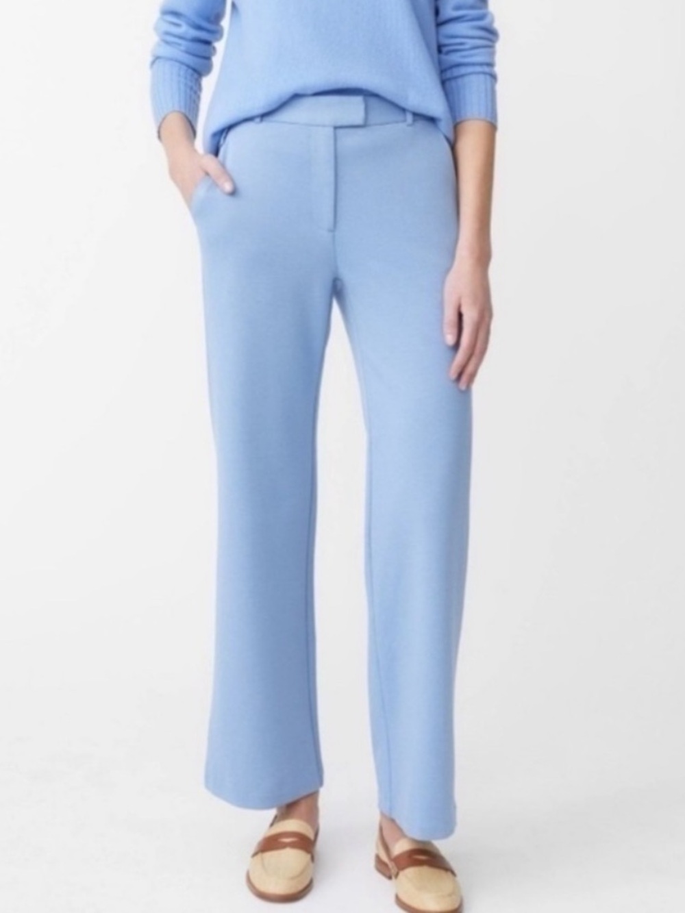 J. McLaughlin Brock Bainbridge Cloth High-Rise Straight Leg Pants Blue NWT - Picture 1 of 8